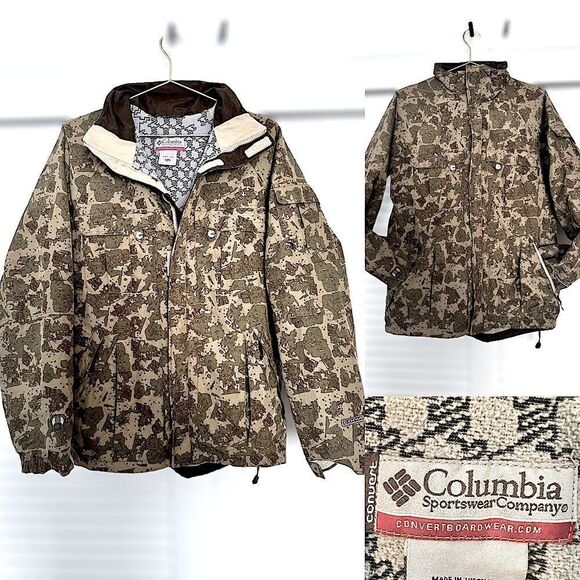 COLUMBIA Camo Fleece-Lined Ski Snow Winter Snowboarding Jacket Coat Size 18/20